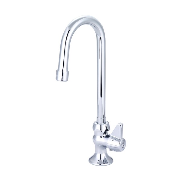 Single Handle Bar Faucet, NPSM, Single Hole, Polished Chrome, Spout Reach: 4.13"